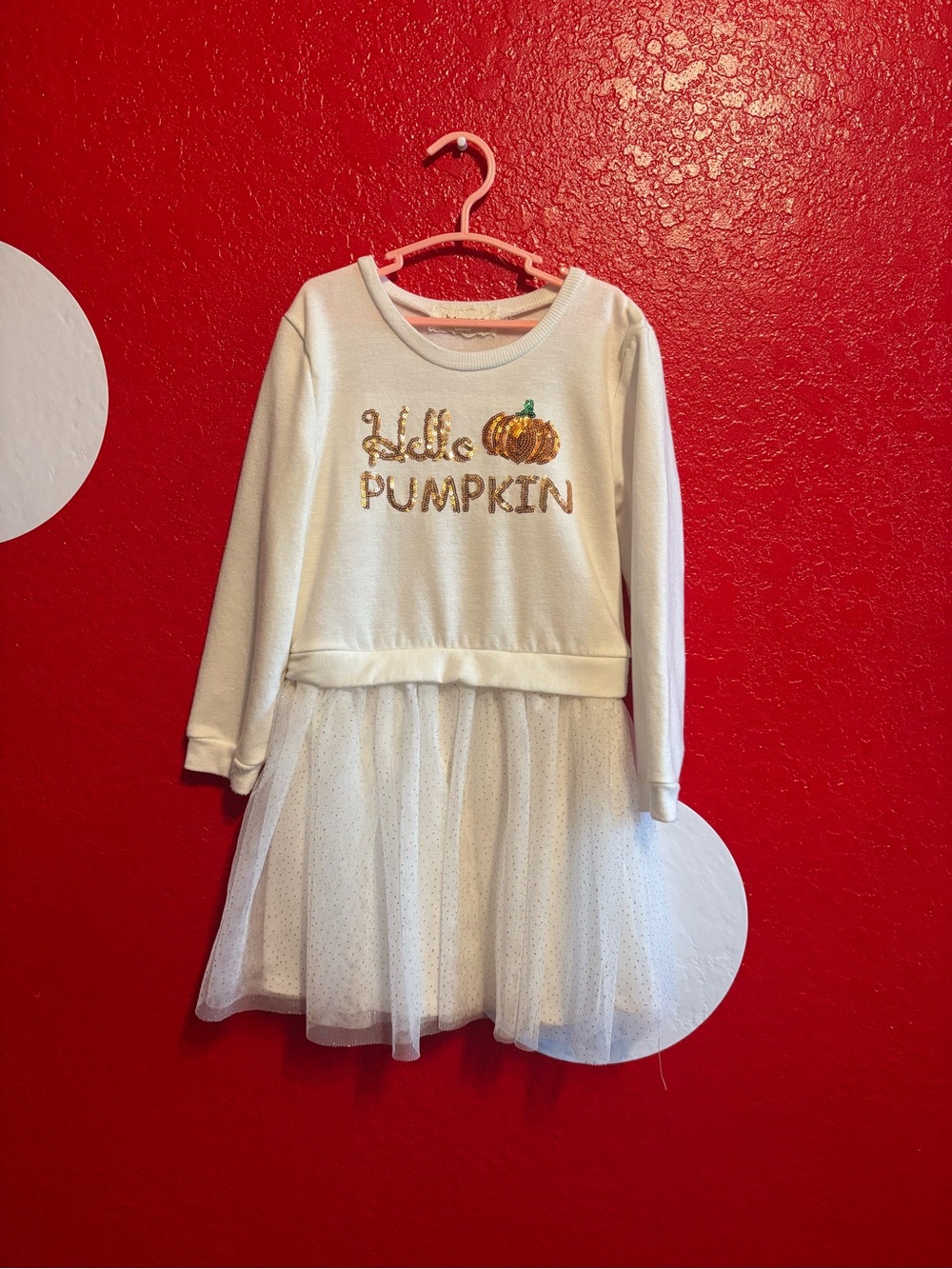 Little Pumpkin White Girls' Tulle Dress